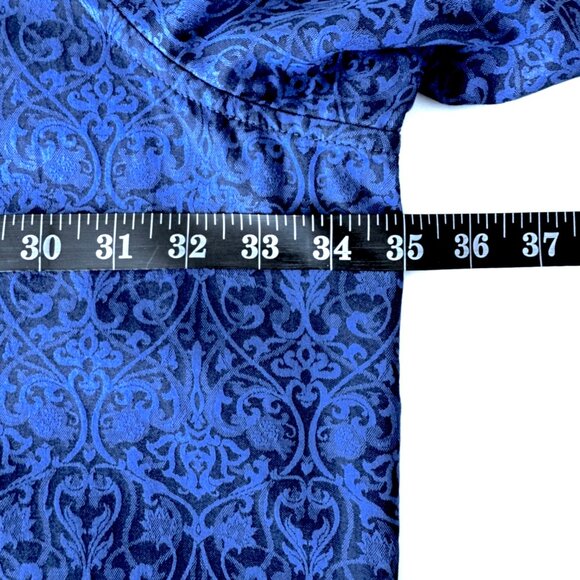 Men's 5XL Robert Graham BLUE Luther Tonal Long Sleeved Sport Shirt - Picture 6 of 15